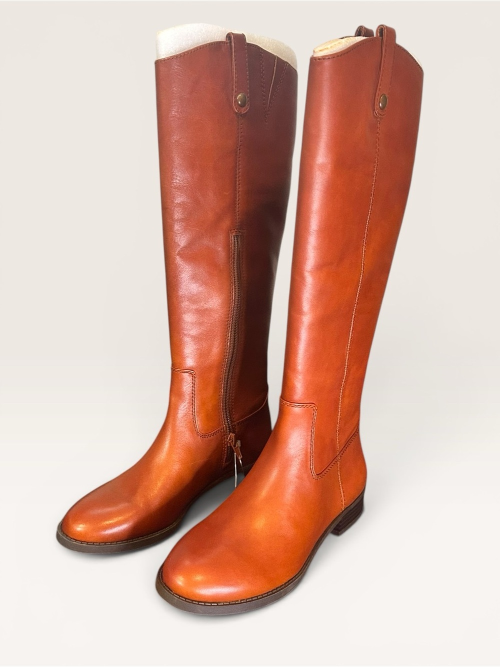 Women's Tall Leather Riding Boots - Cognac